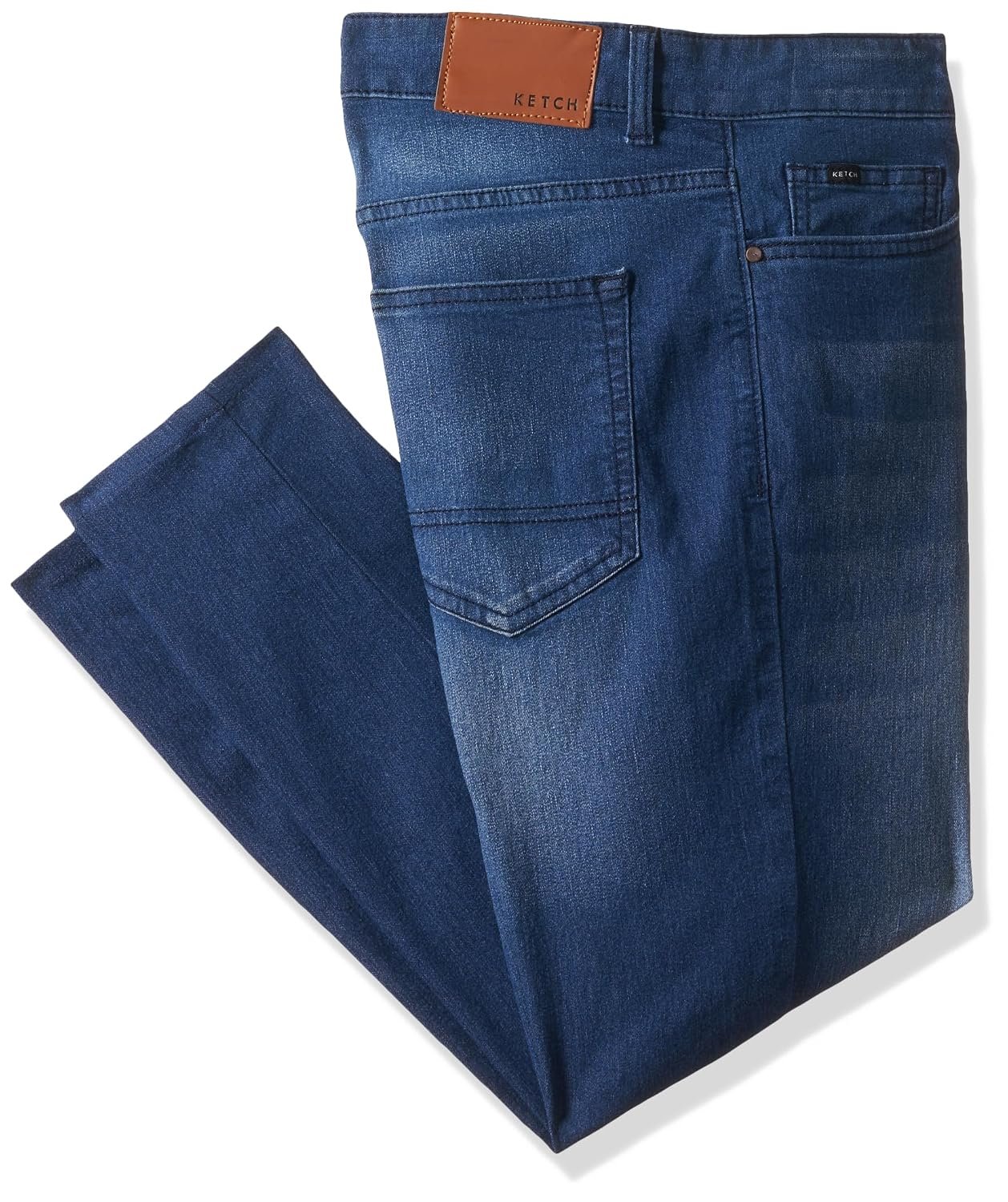 KETCH Men's Mid Rise Tapered Jeans (KHJN000224_Blue_30)