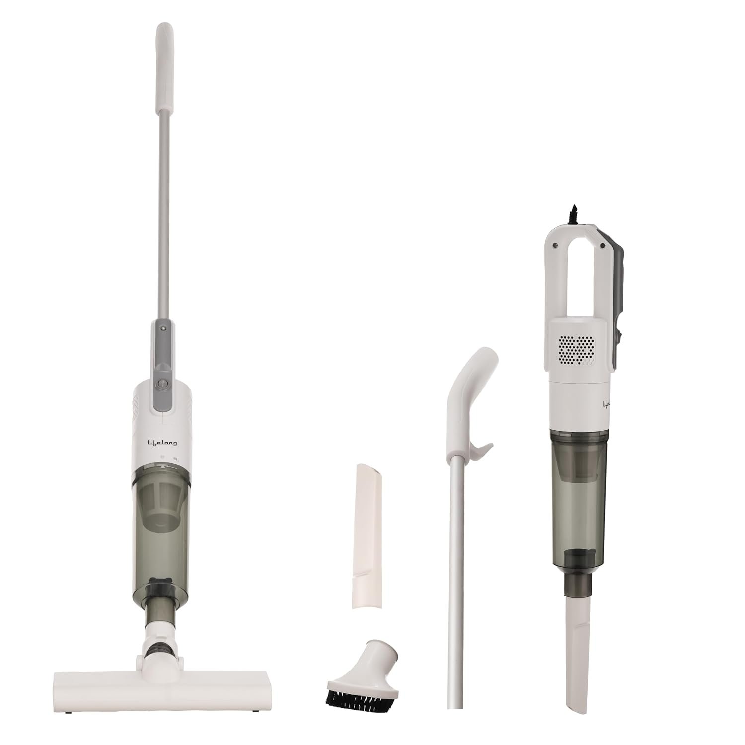 Lifelong 2-in-1 Handheld & Stick Vacuum Cleaner | 14KPA Suction | HEPA Filter | 3 Cleaning Heads for Dust Mite, Bed, Sofa, Floor | Click Lock Detachable Dust Cup | For Home Use Dry Vacuuming (LLVC