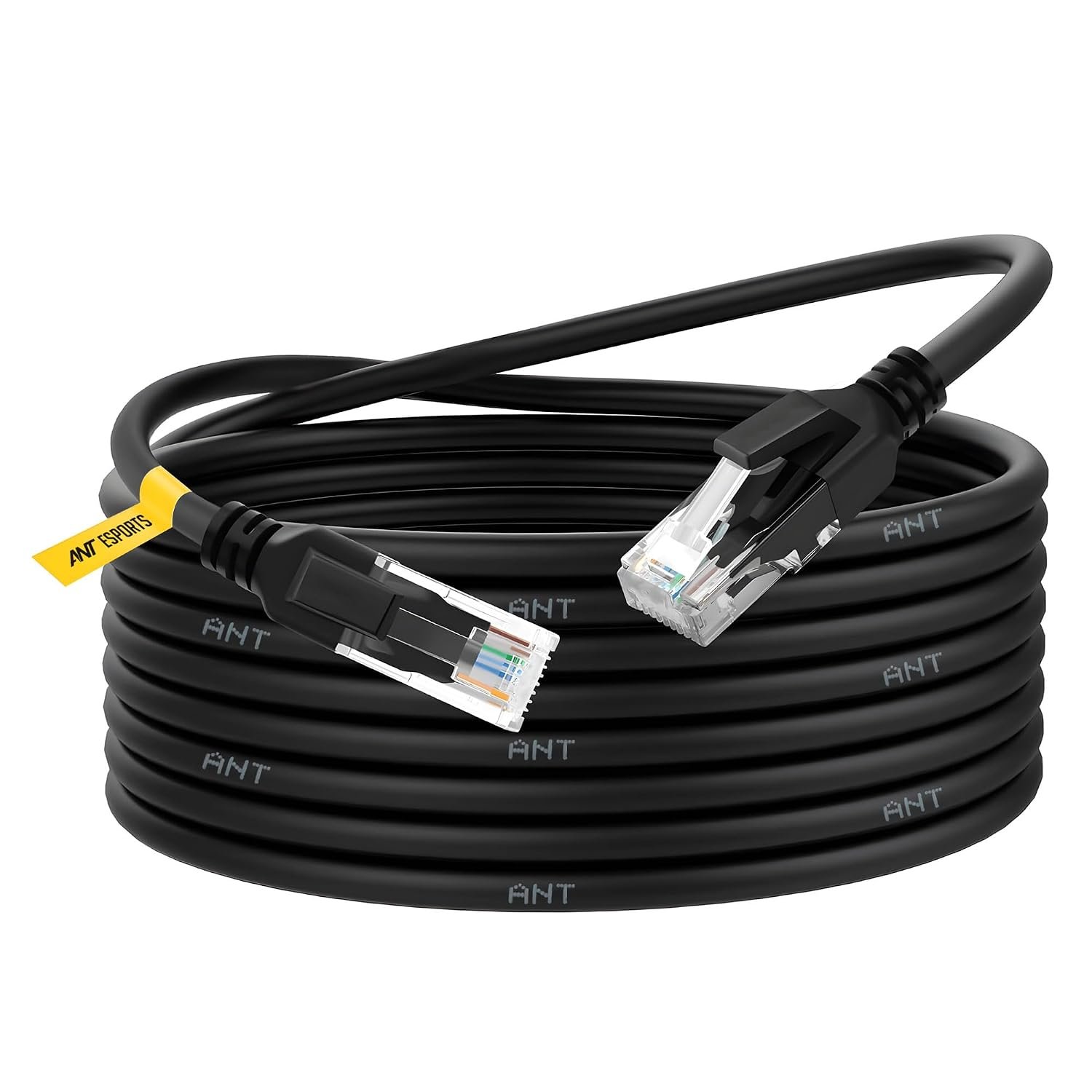 Ant Esports AEC6105 Cat6 Ethernet Cable 550MHZ HighSpeed UTP LAN Cable Network Cable Internet Cable RJ45 Cable LAN Wire Patch Computer Cord Category Gigabit 6 Wires for Modem,Computer,Router_5M Black