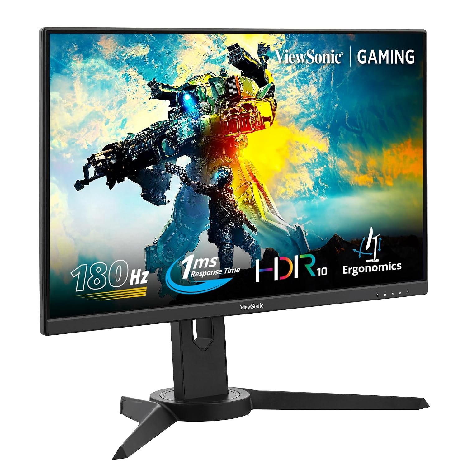 ViewSonic XG2409 24-inch (60.96cm) FHD 1920x1080p Gaming Monitor | SuperClear IPS | 180Hz | 1ms |HDR10 | AMD FreeSync | sRGB 104% | Eye-Care | Height, Swivel, Tilt & Pivot Adj. | 2X HDMI 2.0 |1x D