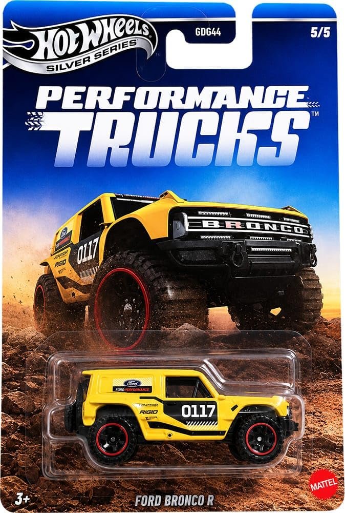 Hot Wheels Toy Car or Van, 1:64 Scale Ford Bronco R Die-Cast Surf’s Up Vehicle with Enhanced Deco Execution & Authentic Details
