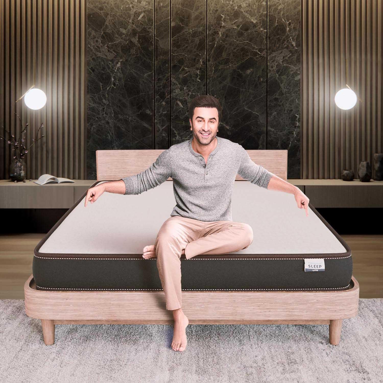Nilkamal SLEEP Lite Dual Comfort 4 Inch Mattress | 10 Year Warranty | Reversible Design | Soft & Firm Sides | Superior HR Foam | Breathable Knitted Fabric | Bed Mattress | Double Size (75X48X4)