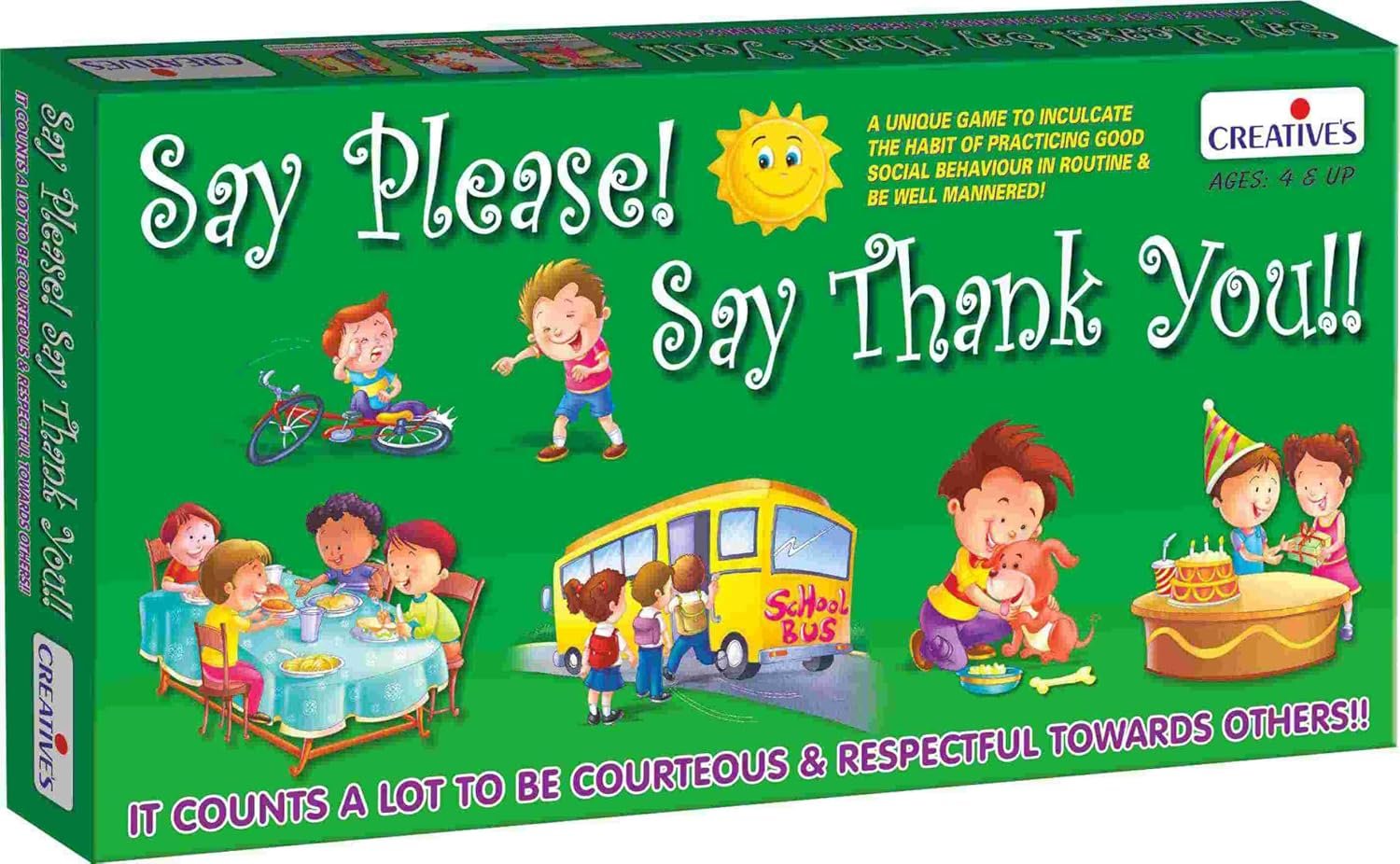 Creative's Say Please Say Thank You, Educational Board Game, Good Manners & Social Skills Learning Game,Teaches Courtesy, Respect, Kindness & Positive Behaviour, Classroom Game for Kids Ag