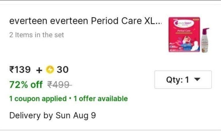 everteen period care xl soft 40 pads yogurt intimate wash 105ml