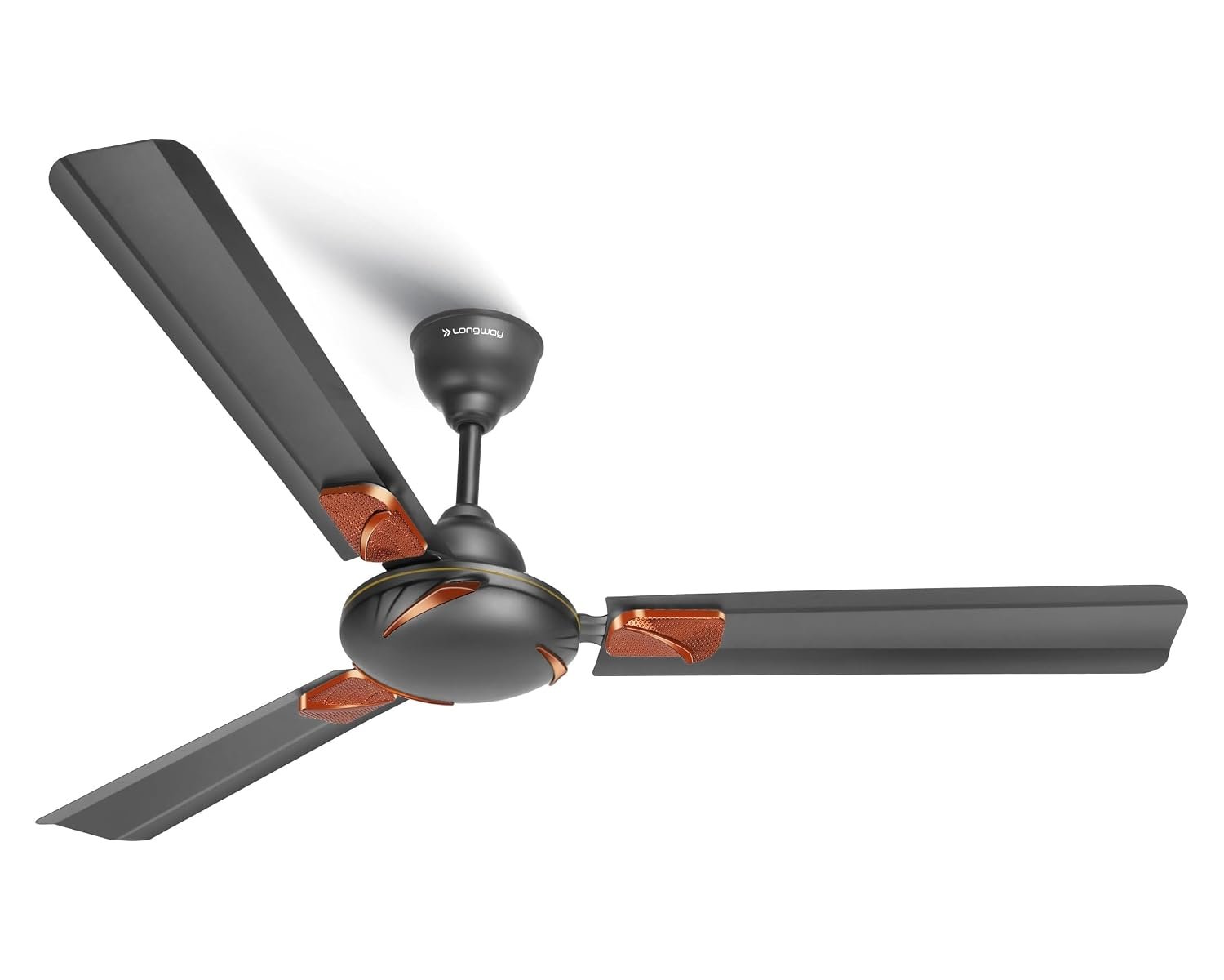 LONGWAY Creta P1 1200 mm/48 inch Ultra High Speed 3 Blade Anti-Dust Decorative Star Rated Ceiling Fan (Smoked Brown, Pack of 1)