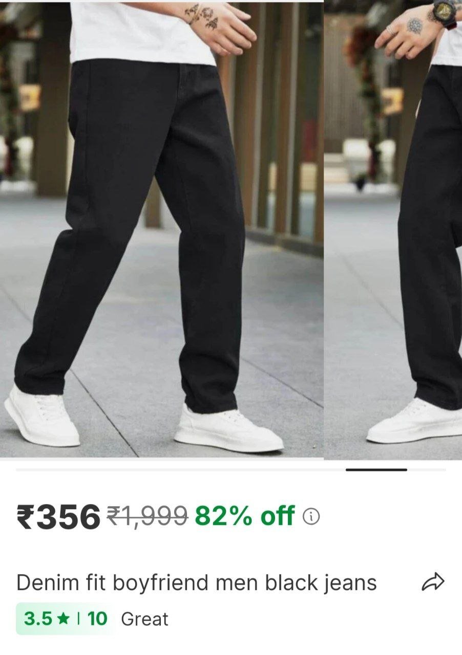 denim fit boyfriend men black jeans