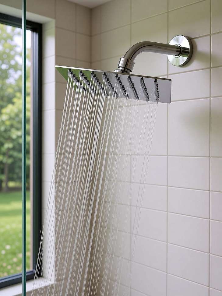 elexa heavy duty ultra slim square 8x8 overhead shower stainless steel 304 rainfall head bathroom ad