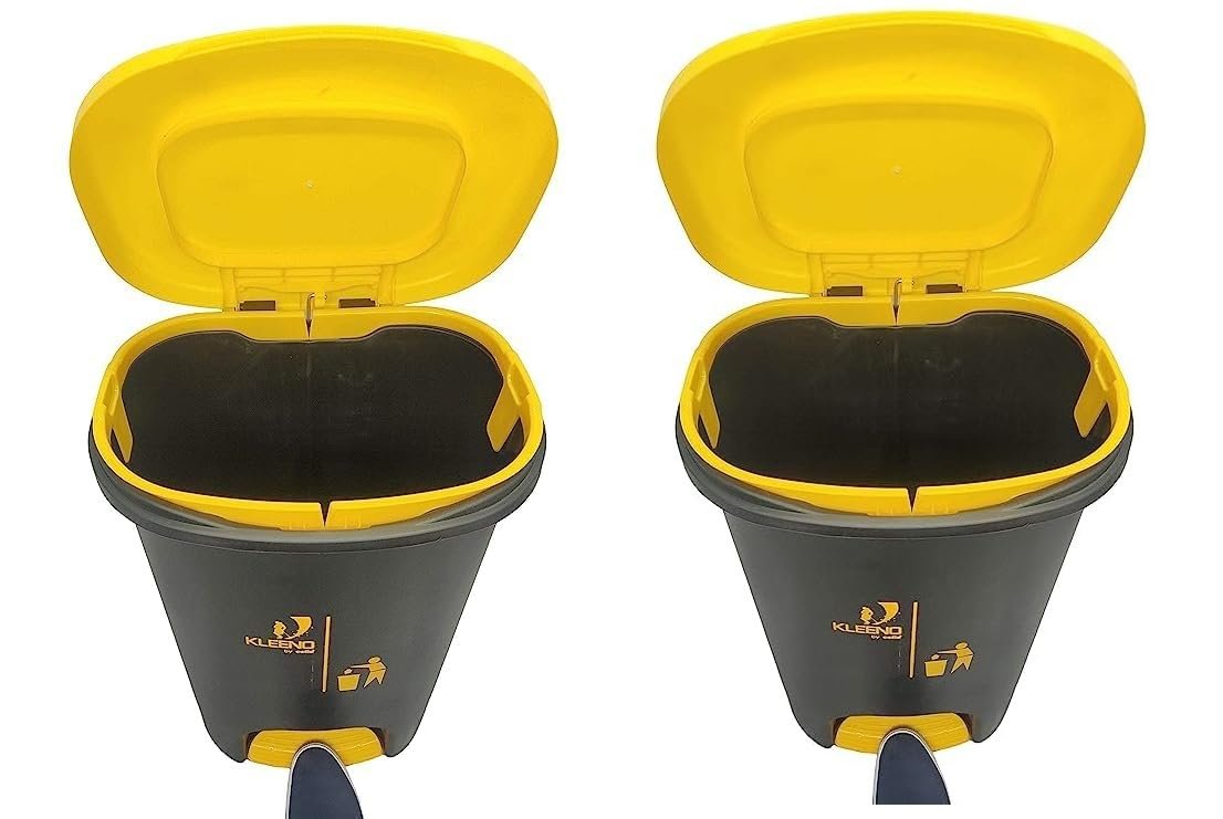 Cello Plastic Pedal Step-On Garbage Dustbin 50 Ltr, (Yellow & Yellow) Combo