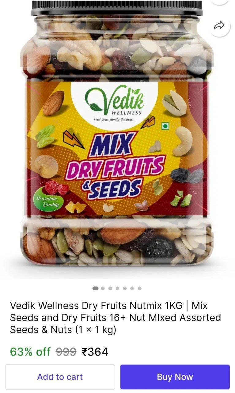 vedik wellness dry fruits nutmix 1kg mix seeds 16 nut mixed assorted nuts