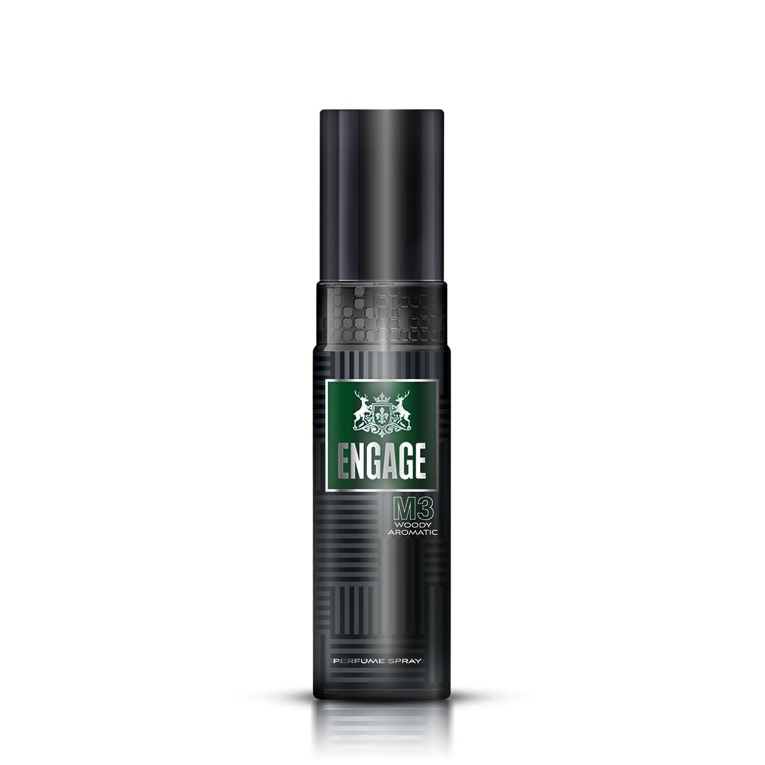 Engage M3 Perfume Spray for Men 120ml | Fresh & Woody | Long Lasting | No Parabens | No Silicones | Dermatologically Tested | Skin Friendly | Crafted for Everyday Luxury | Also try EDP Amber Hues