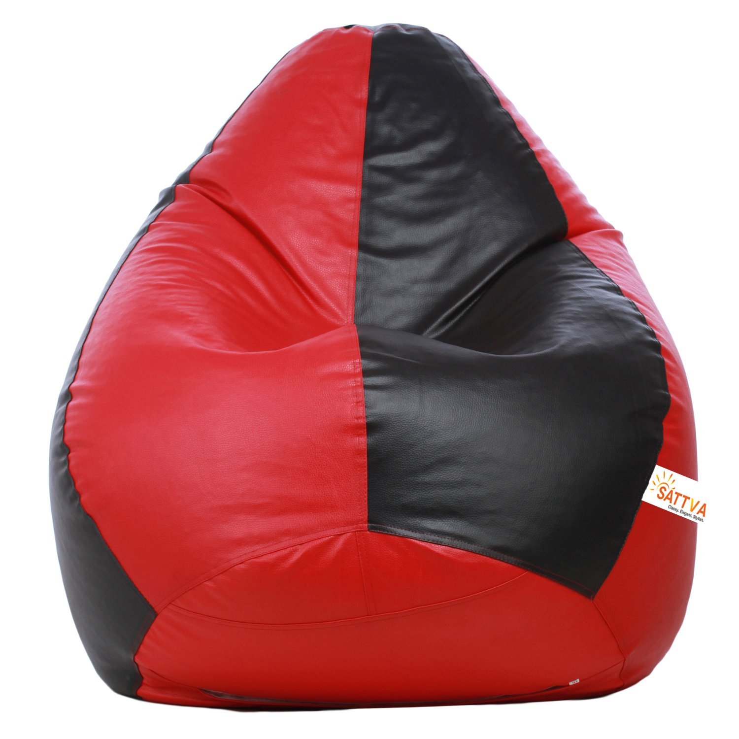 Sattva Classic Bean Bag Cover Without Beans XXL Size Dual Colour - Black Red