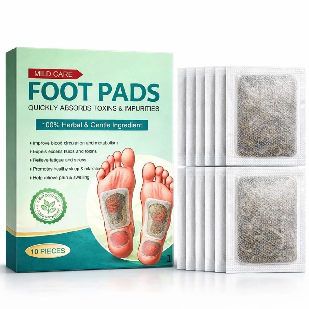 Foot patch (PACK OF 10) Herbal And Gentle Ingredient Detox Foot Pads, Natural Ingredients for Sleep Aid, Pain Relief, Toxin Removal with Bamboo Vinegar and Acupoint Micro-Massage Technology