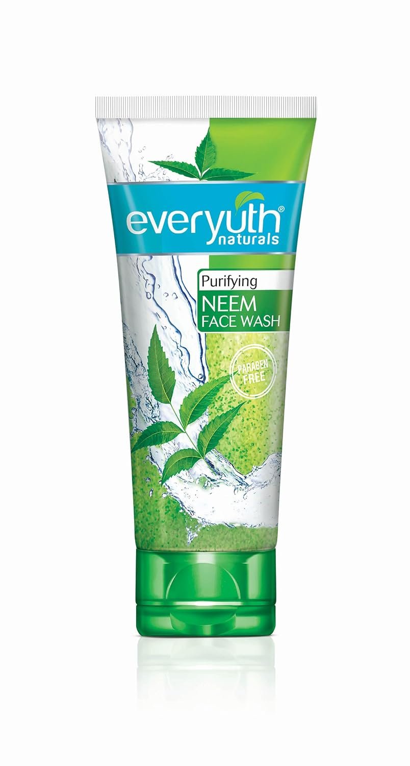 Everyuth Naturals Purifying Neem Face Wash|Antibacterial Neem & Tea Tree Oil|Hydrated, Clear & Healthy Skin|Paraben free|100% Soap Free|Oily, Dry, Normal, Combination & Sensitive Skin -150