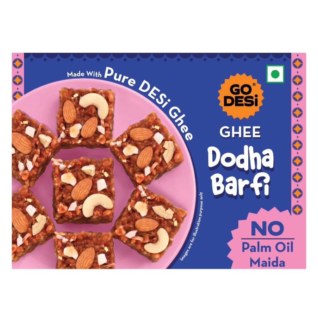 GO DESi Dodha Barfi - 180 grams | With Pure DESi Ghee | No Palm Oil | Indian Sweets