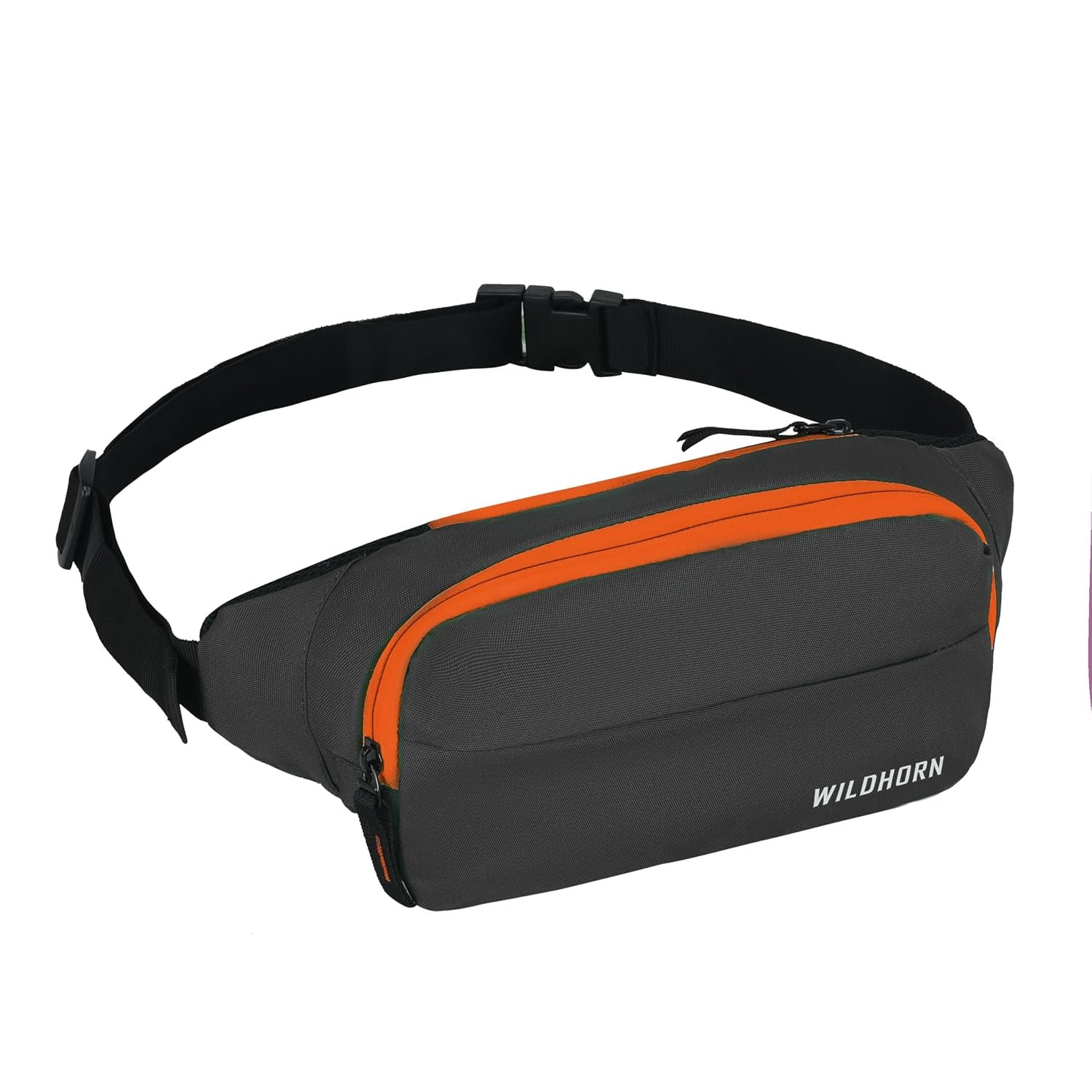 WILDHORN Waist Bags for Men Women I Ultra Strong Stitching, Sturdy Zippers,Waterproof Pocket, Large Fanny Pack for Hiking Travel Camping Running Sports Outdoors, with Adjustable Strap (Black)