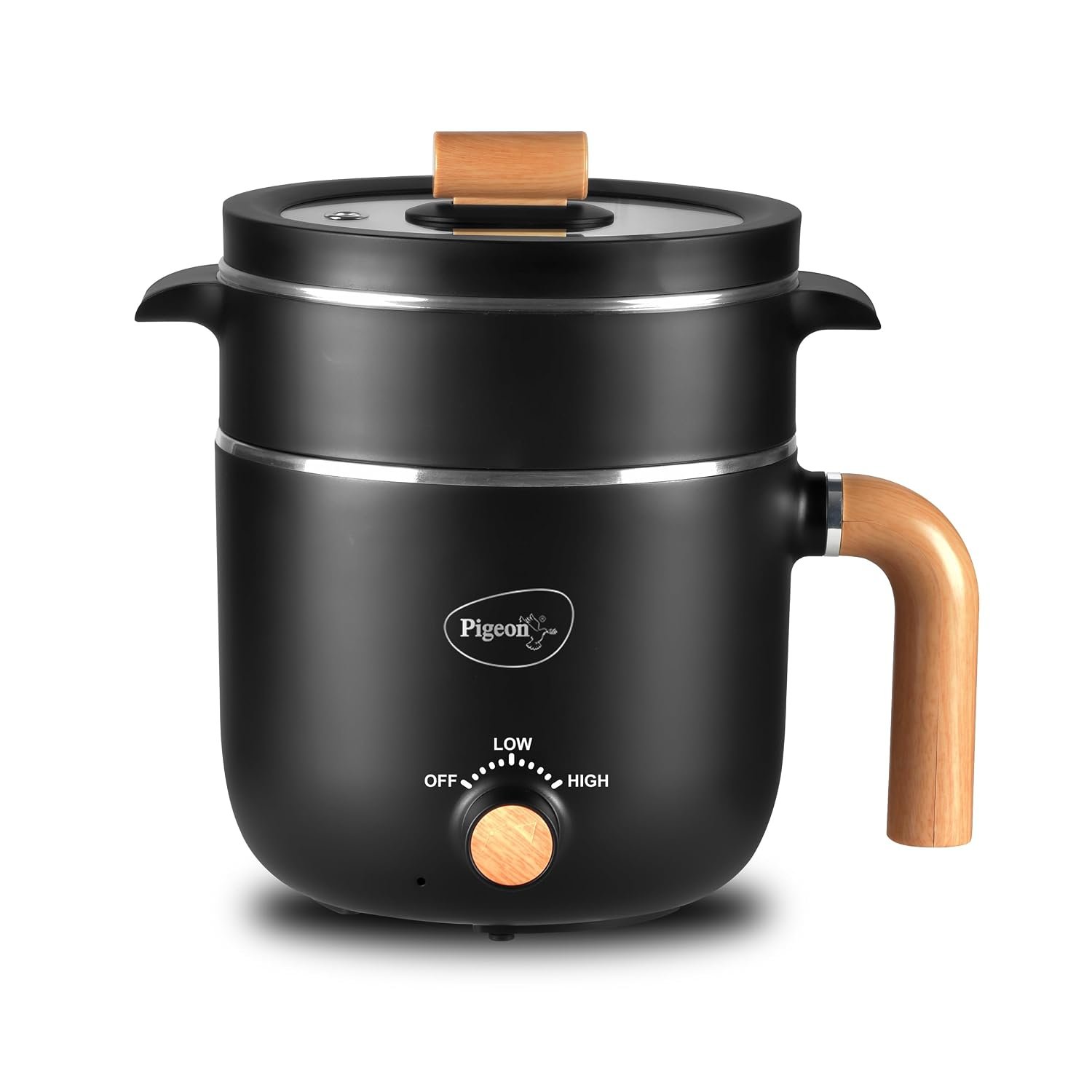 Pigeon Multi-Cook Pro Kettle, 1.2L, Stainless Steel, Auto Shut-Off, Black