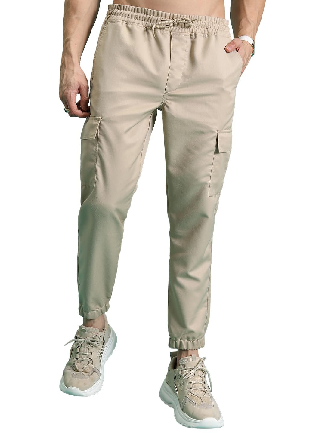 Highlander Men's Cargo Jogger Trousers| Utility Pockets | Trouser for Men | Men Trousers