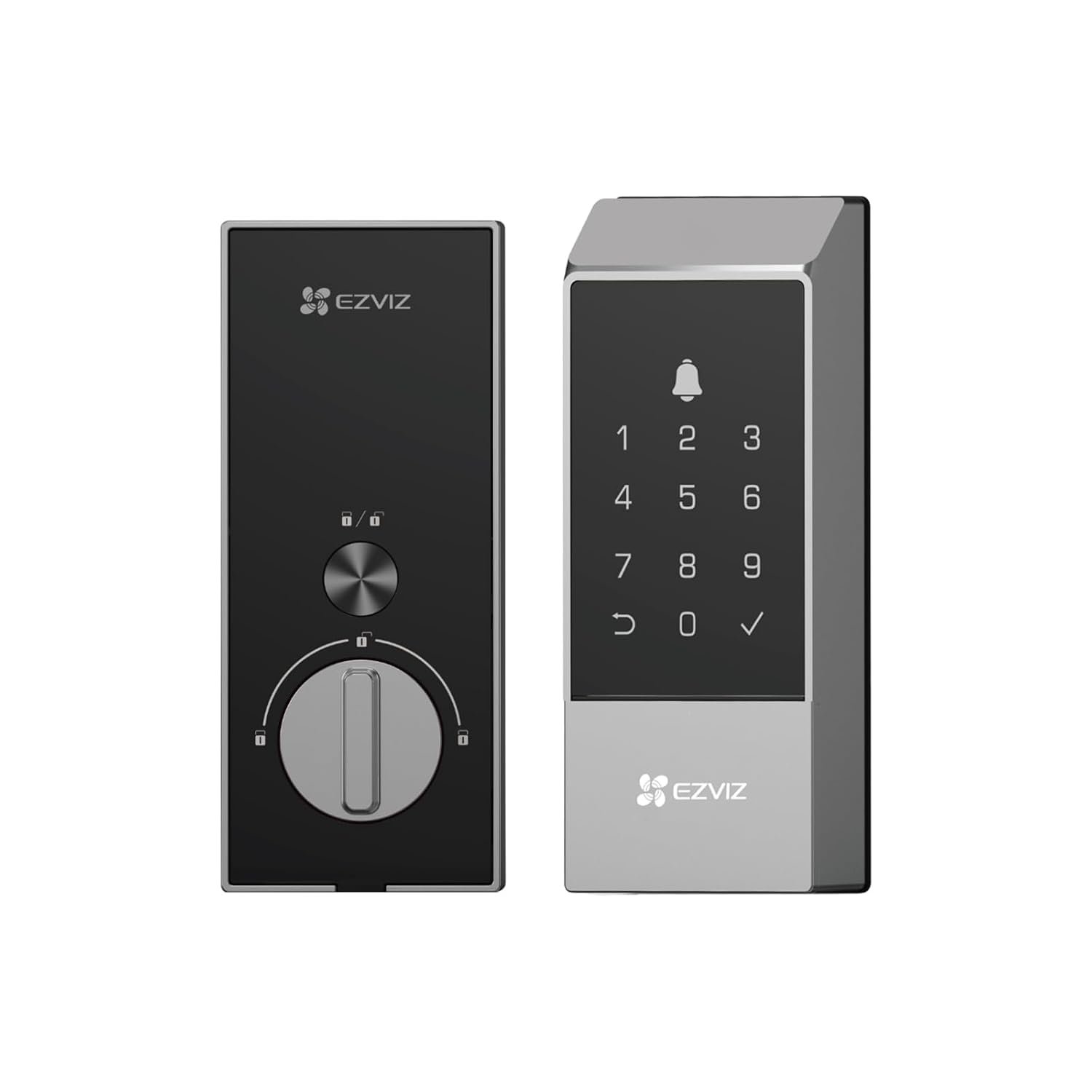 EZVIZ DL04 Smart Door Lock| Passcode Unlocking|Mechanical Key | Auto Lock |Remote EZVIZ App Unlocking & Controls|Break in Detection|20-65mm Door Thickness|Anti-Peeping Codes|Black