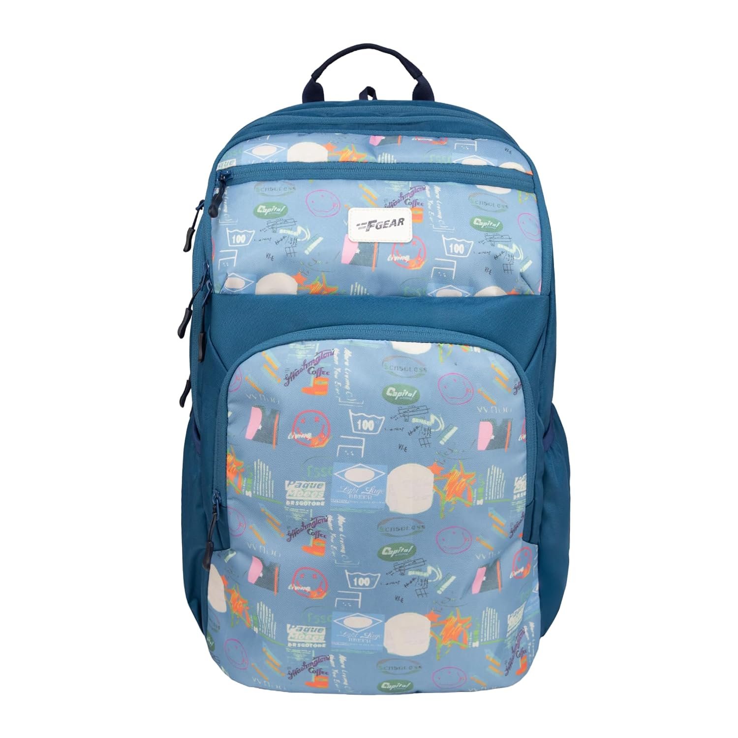 F Gear Akira Black 26L Backpack, 3 Spacious Compartments, 3 Pockets and 1 Hidden Pocket|Anti theft Backpack|Airflow Padded Back Panel|Lightweight & Durable|Ideal for Office, Daily Use & Travel