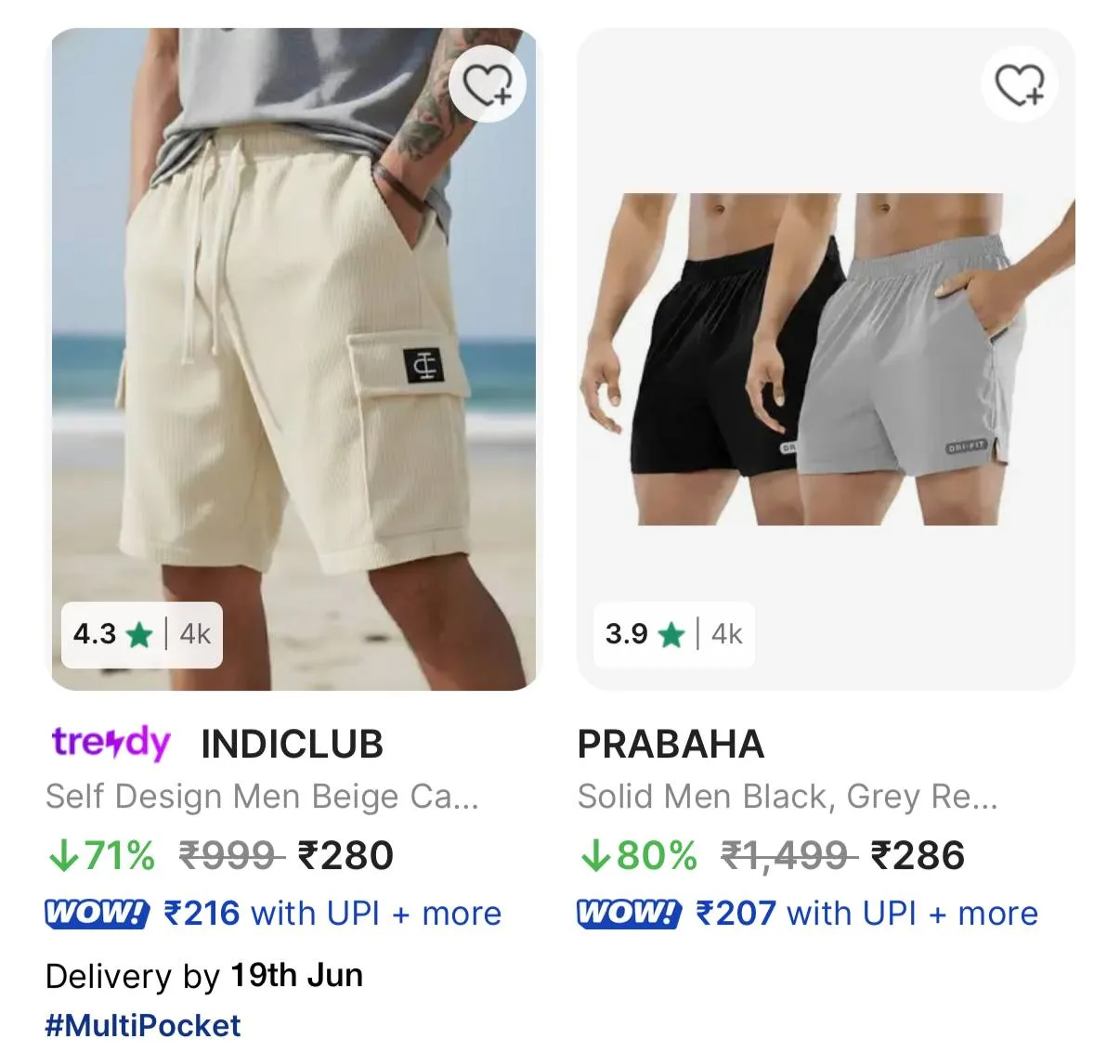 Men's Shorts Min 70% off