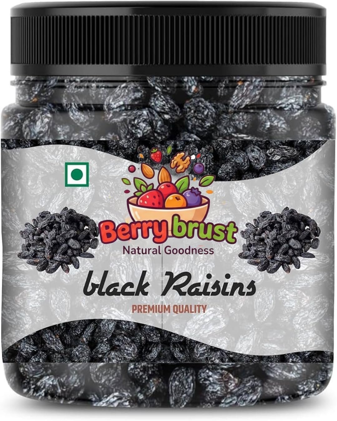 RAJVEER ENTERPRISES Natural Black Raisins | Premium Quality Seedless Kali Kismis | Immune Booster Dry Fruit Rich in Dietary Fiber, Potassium & Iron (500Gram)