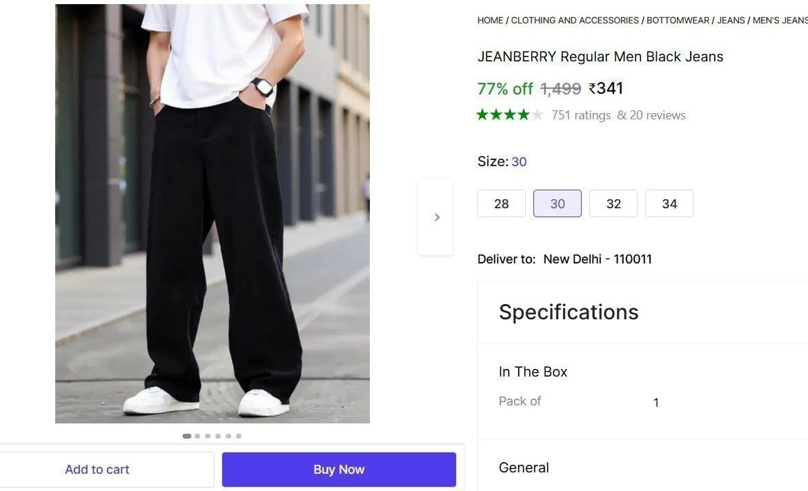 jeanberry regular men black jeans