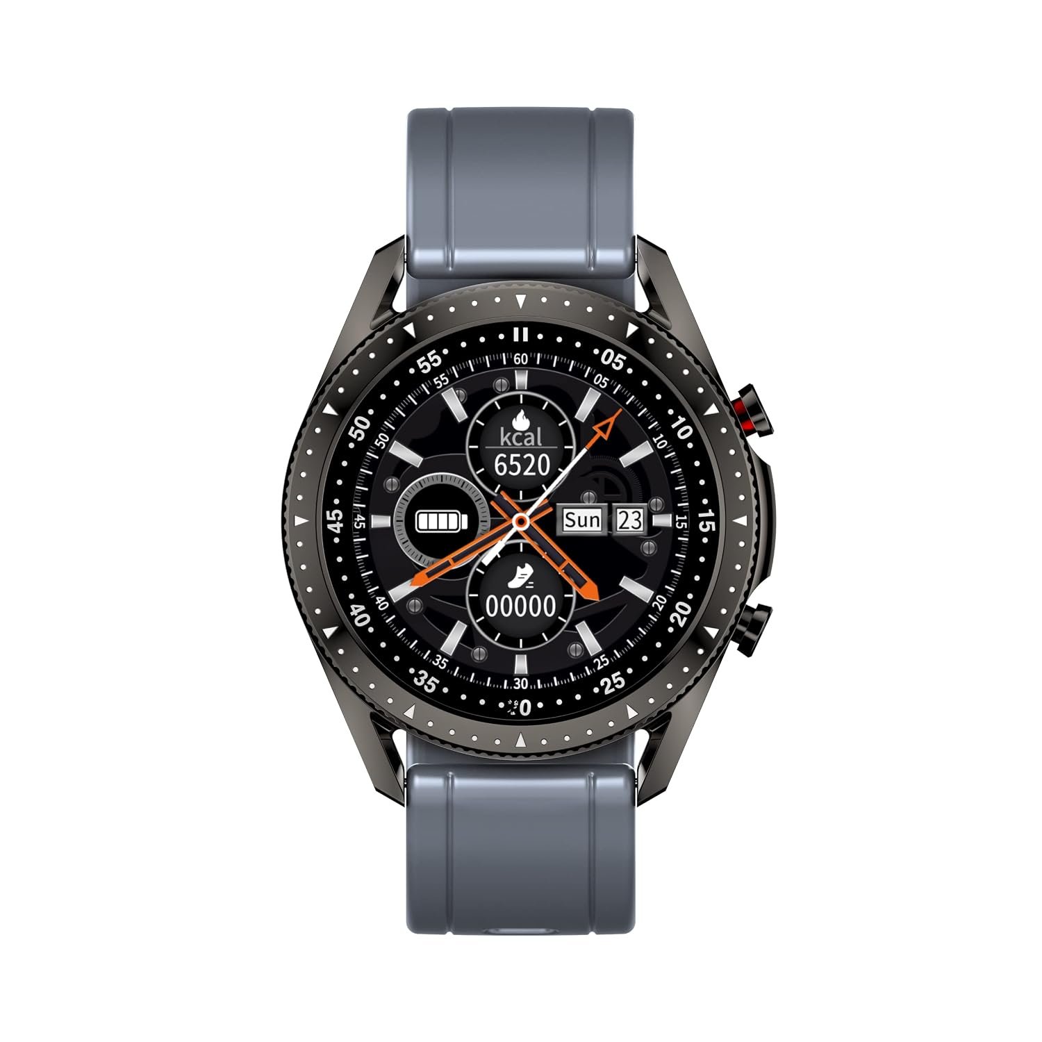 Kratos Gear fit pro KR SW 12 Smart Fitness Watch, 3D Streamlined Body, Dust and Water Resistant IP67 Rating, Smart Sport Modes, 1.3 Inch, Bluetooth Calling, Sleep & Stress Monitoring 220mAh - Grey