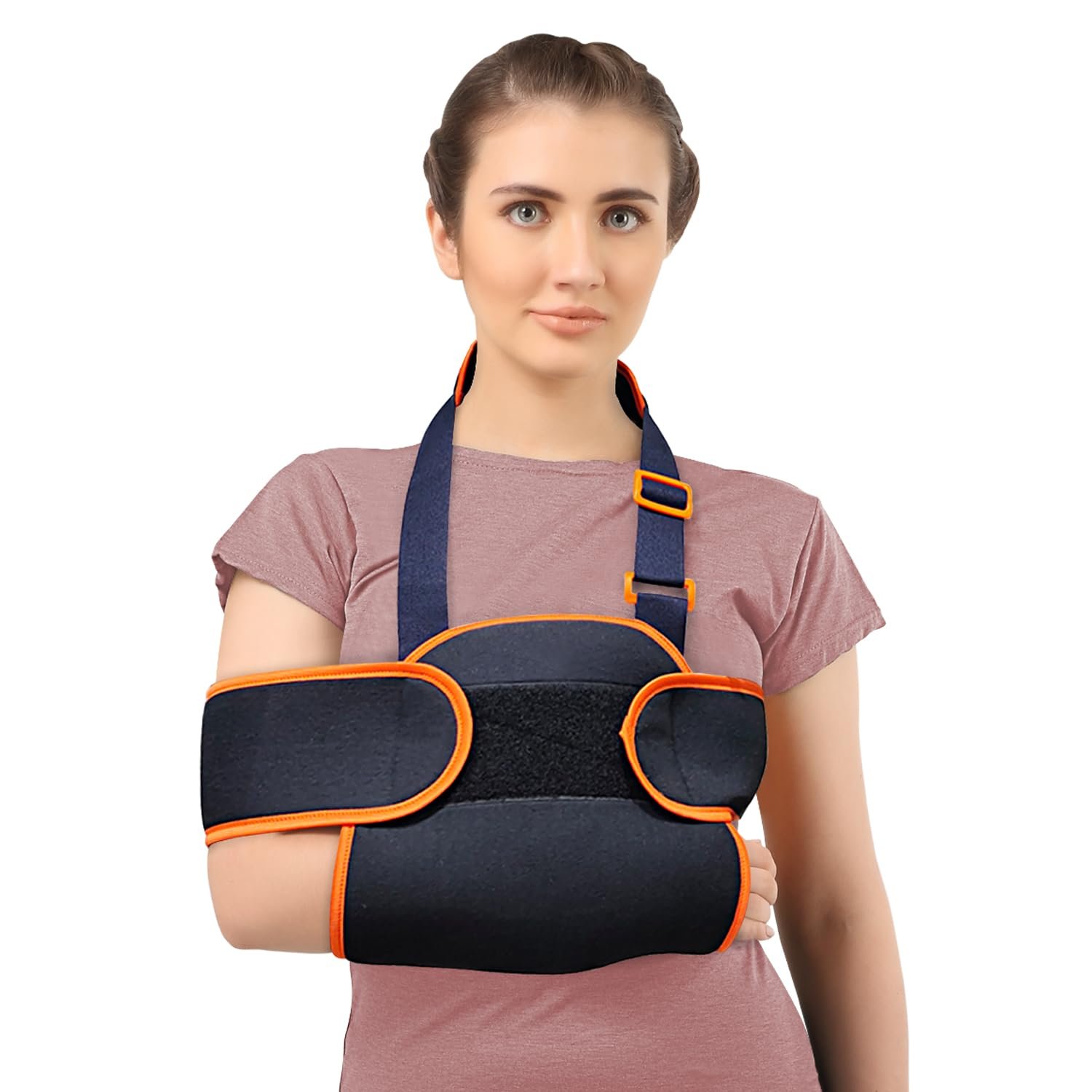 Flamingo Universal Shoulder Immobilizer With Shoulder Support & Arm Sling | Comfortable and Secure Shoulder Brace for Men & Women | Black | XX-Large |