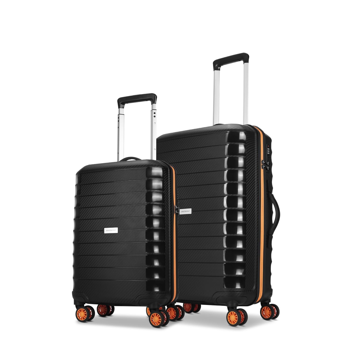 Aristocrat Altitude Set of 2 (Cabin+Medium) Trolley Bags, Black