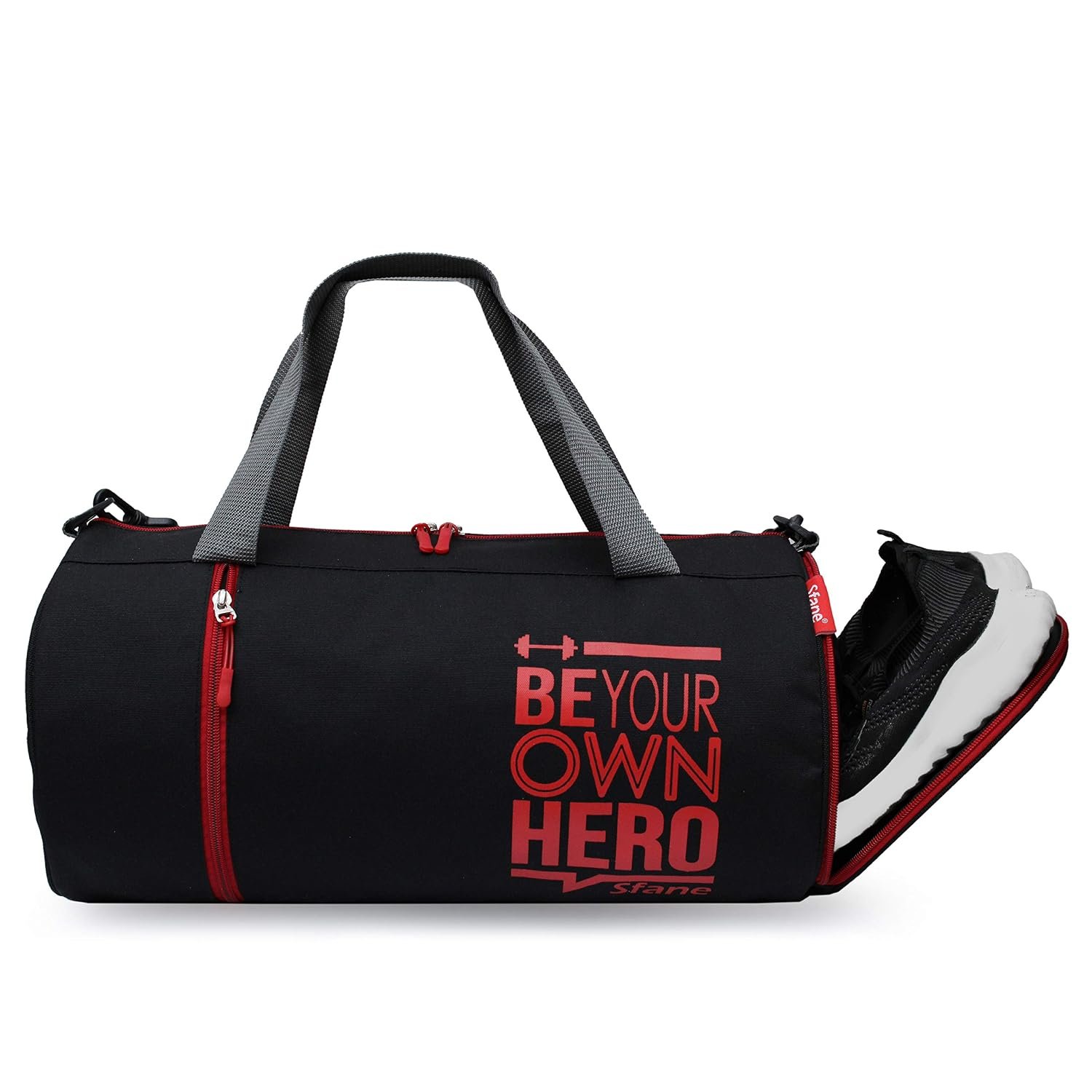 Sfane Gym Bags for Men with Separate Shoe Compartment Sports Gym Bag for Women Duffle Bags for Gym, Duffel Bags Sports Bag - Red & Black