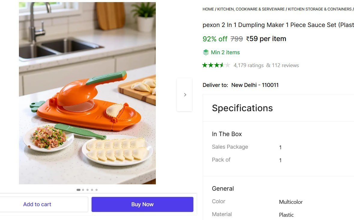 pexon 2 1 dumpling maker piece sauce set