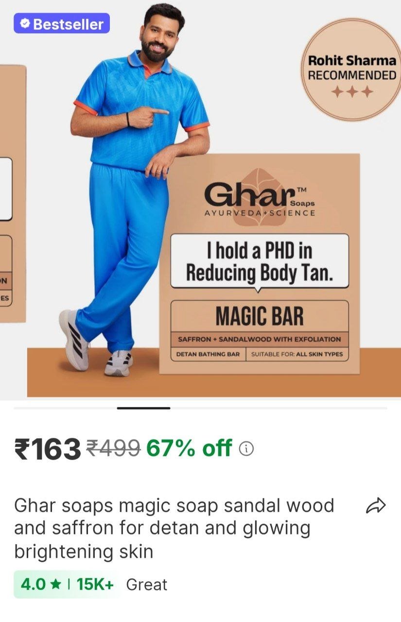 ghar soaps magic soap sandal wood and saffron for detan and glowing brightening skin