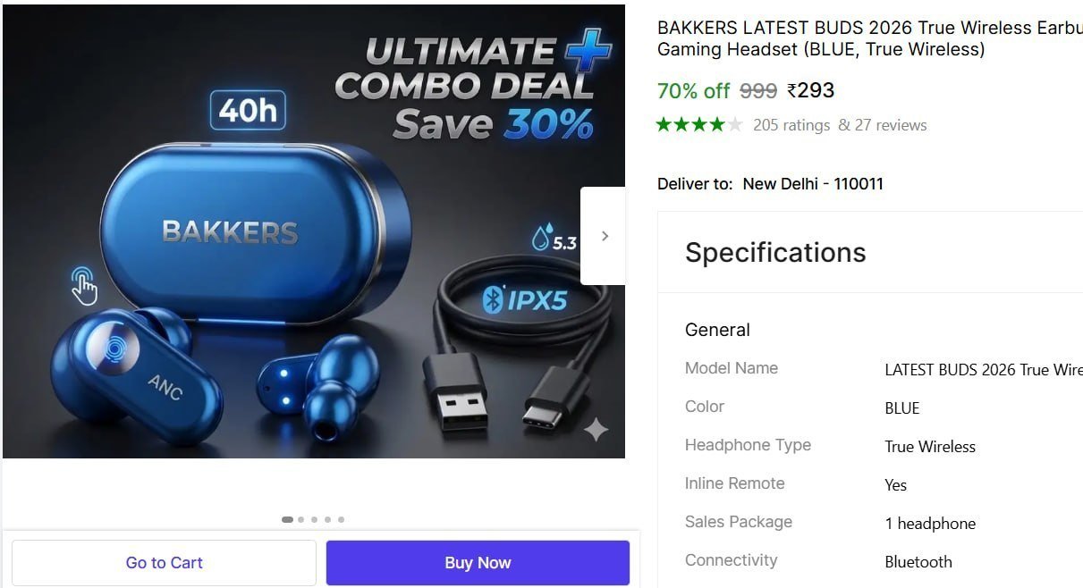 bakkers latest buds 2026 true wireless earbuds mic 12 4mm drivers b7 2 bluetooth gaming headset