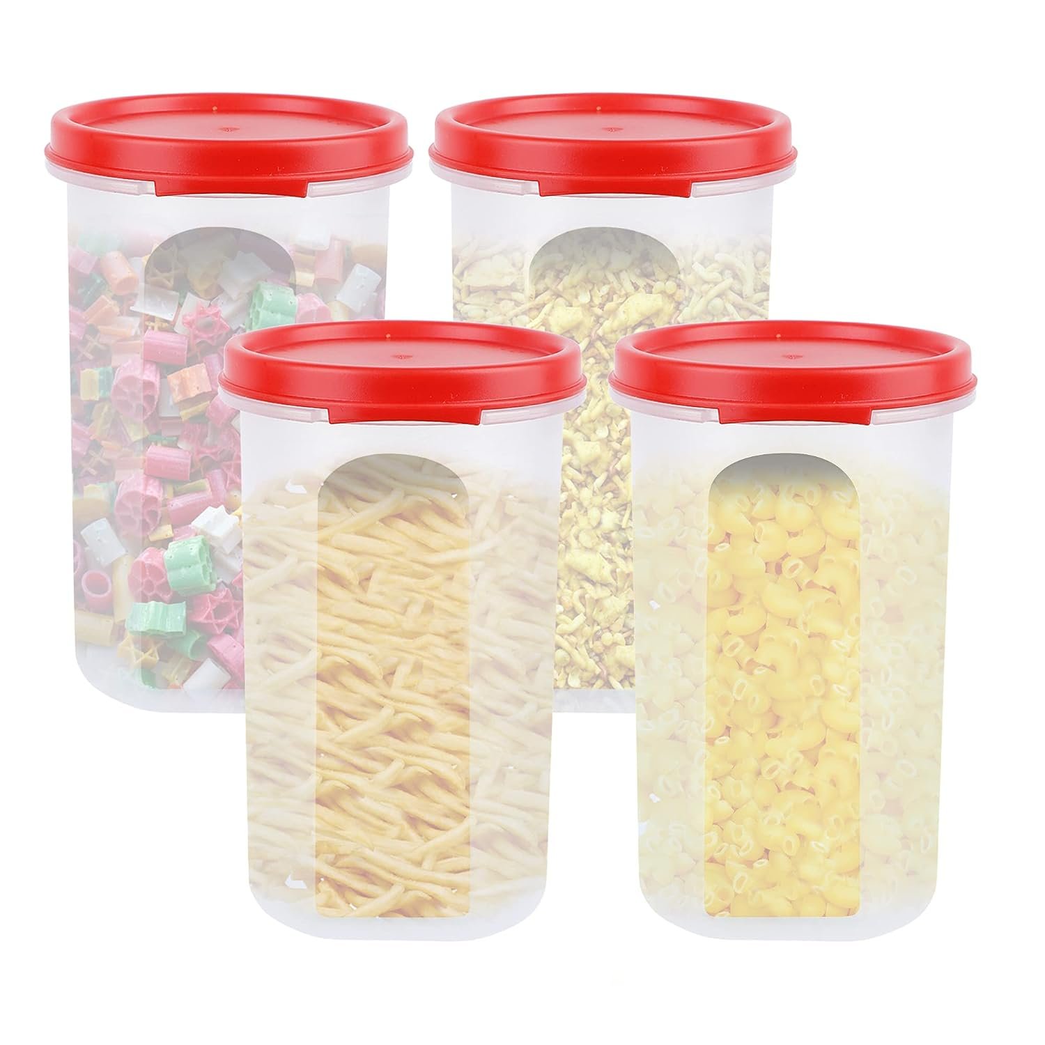 Cutting EDGE 585ML Smart Slim Storage Airtight Container-Red,Set of 4