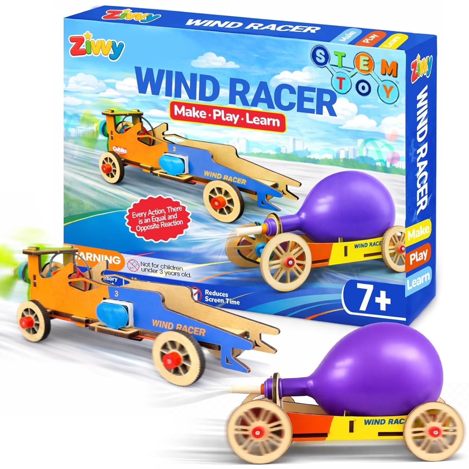 Stem Toy Wind Racer (Pack of 2)| Toys for Boys 7-14 Years | Science Experiment kit | Educational Toys for 3 Year Old | Puzzle Game for Kids 7 to 10 Years