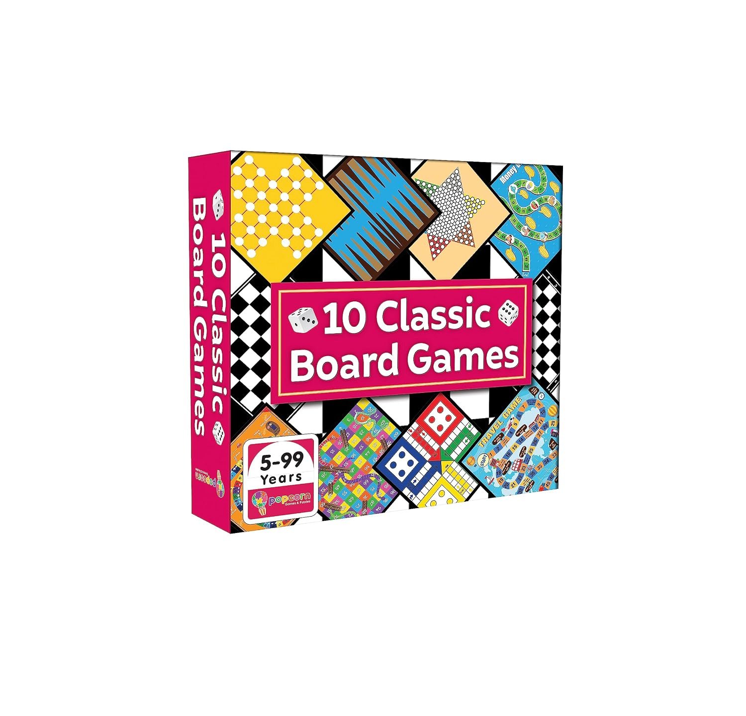 popcorn Games & Puzzles Classic Board Games for Smart Kids|Help to Boost Decision Making,Strategic Thinking and Problem Solving (10 in 1)