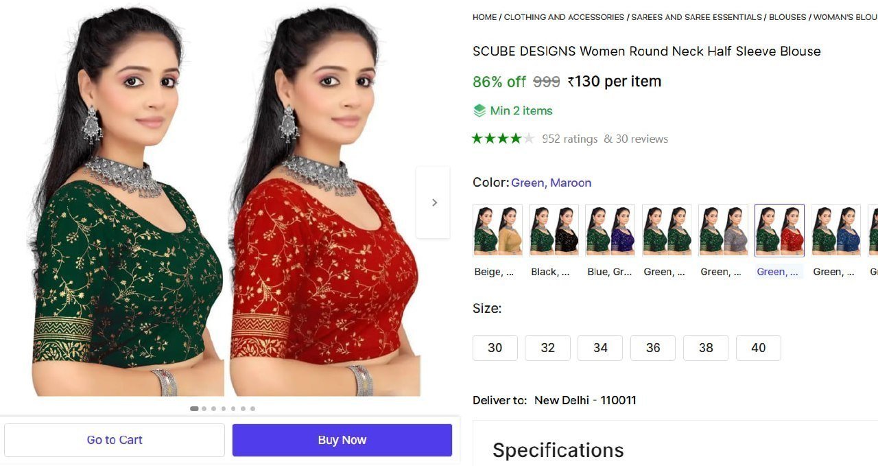 scube designs women round neck half sleeve blouse