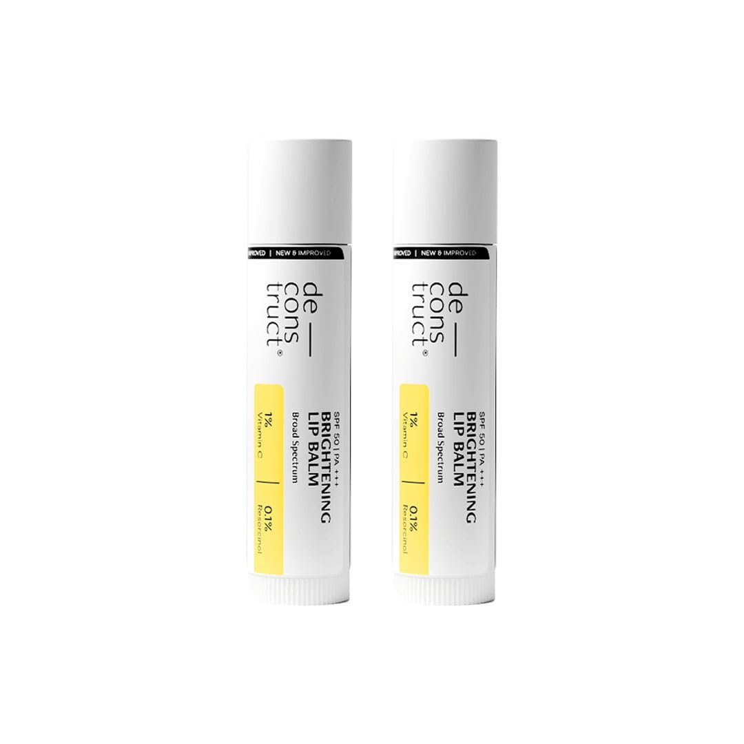Deconstruct Brightening Lip Balm with SPF 30,For Dark,Pigmented,Dry,Flaky Lip,SPF 30 for Sun Damage & Discoloration,Lip Balm for Glossy Buttery Soft Pink Lips,For Women & Men,(4 gm)(8 Gm(Pack 