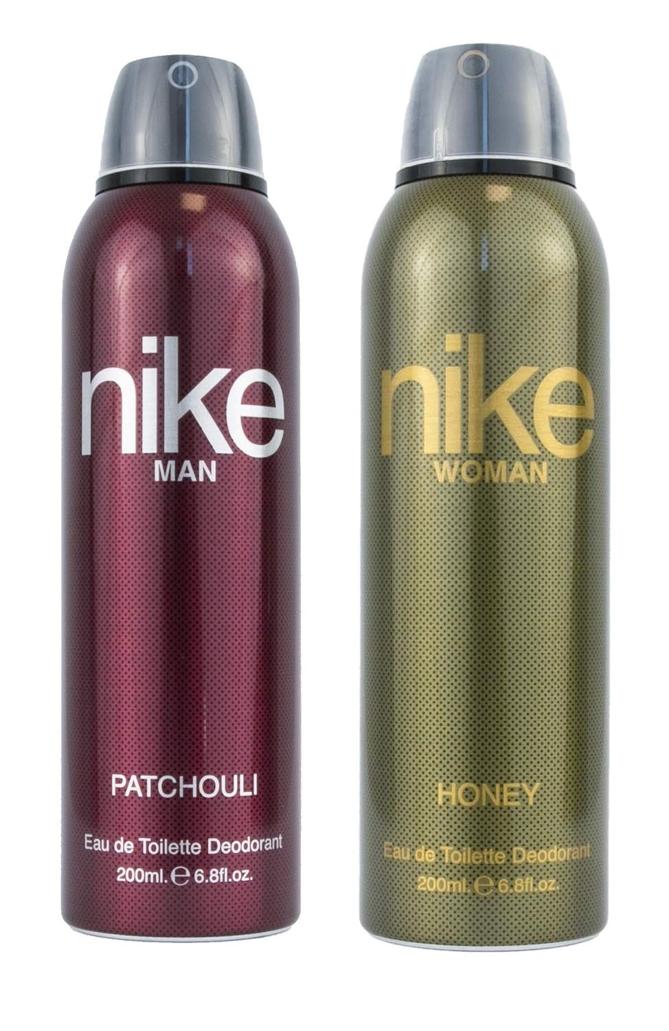 Nike Unisex Patchouli Man + Honey Woman Deodorant Spray - Pack of 2 (200ml Each) | Long-Lasting Freshness & Captivating Fragrance Duo