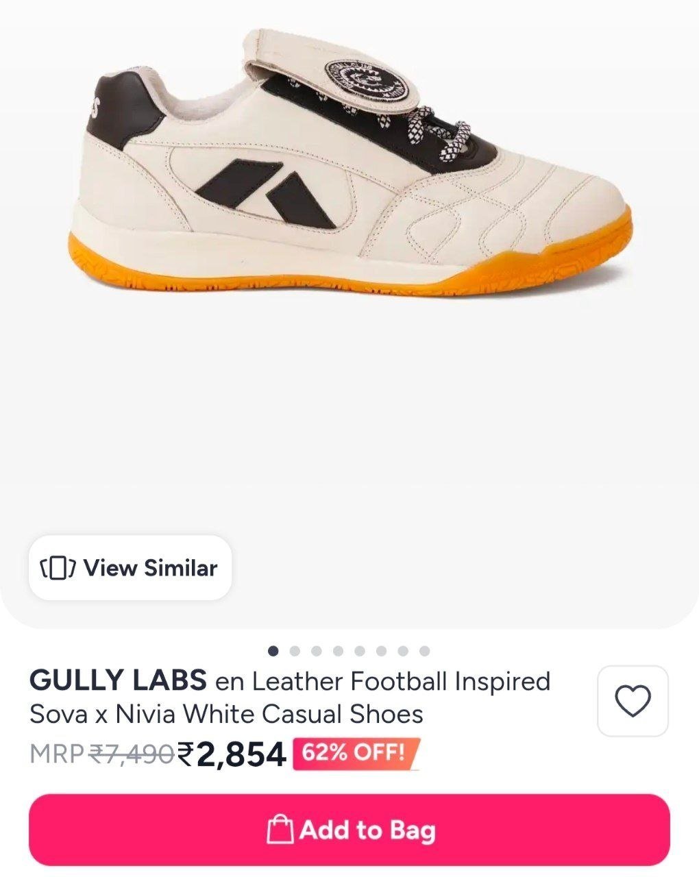Buy GULLYLABS Men Leather Football Inspired Sova X Nivia White Casual Shoes -  - Footwear for Men