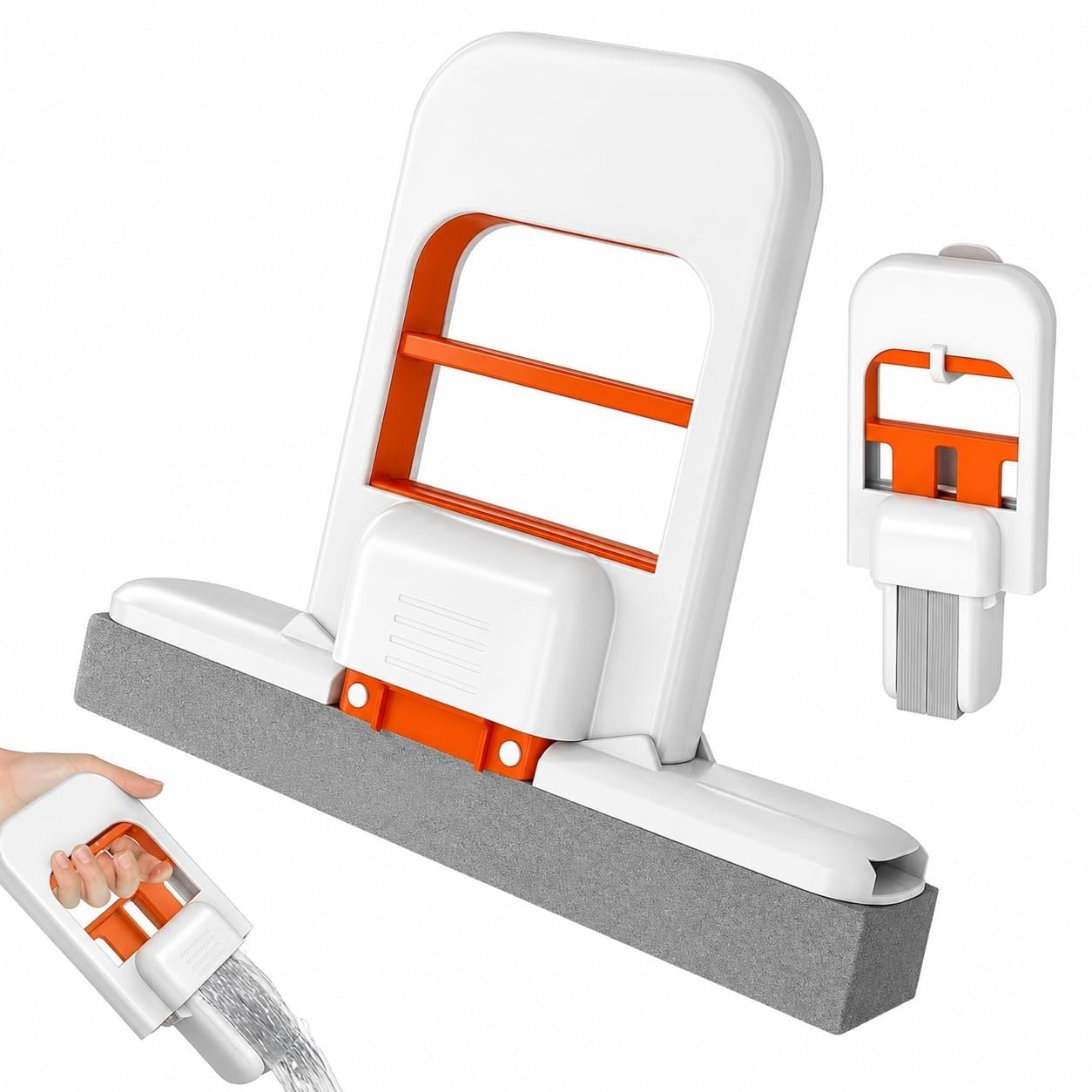 SHITHI Mini Foldable Sponge Mop with Self-Squeeze,