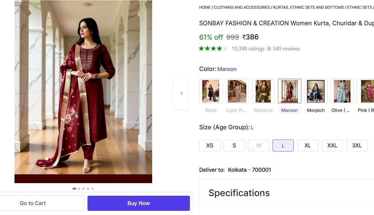sonbay fashion creation women kurta churidar dupatta set