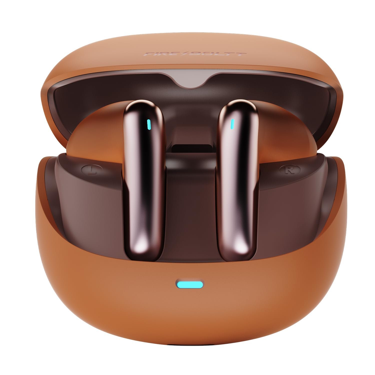 Fire-Boltt Newly Launched Aero Fit TWS Earbuds with Custom EQ, Bluetooth 5.4 Wireless Earphones, 50H Playtime, Fast Charging Case, 50ms Low Latency Gaming & Touch Controls Orange