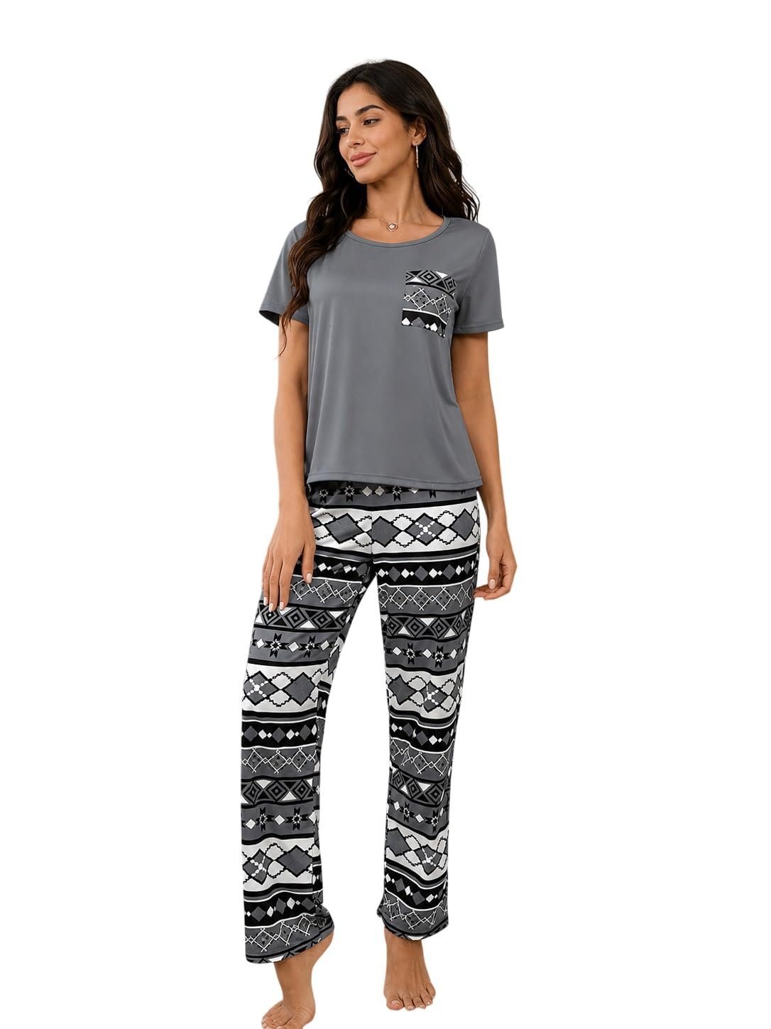 LITZO Womens Printed Nightsuit L 25 27