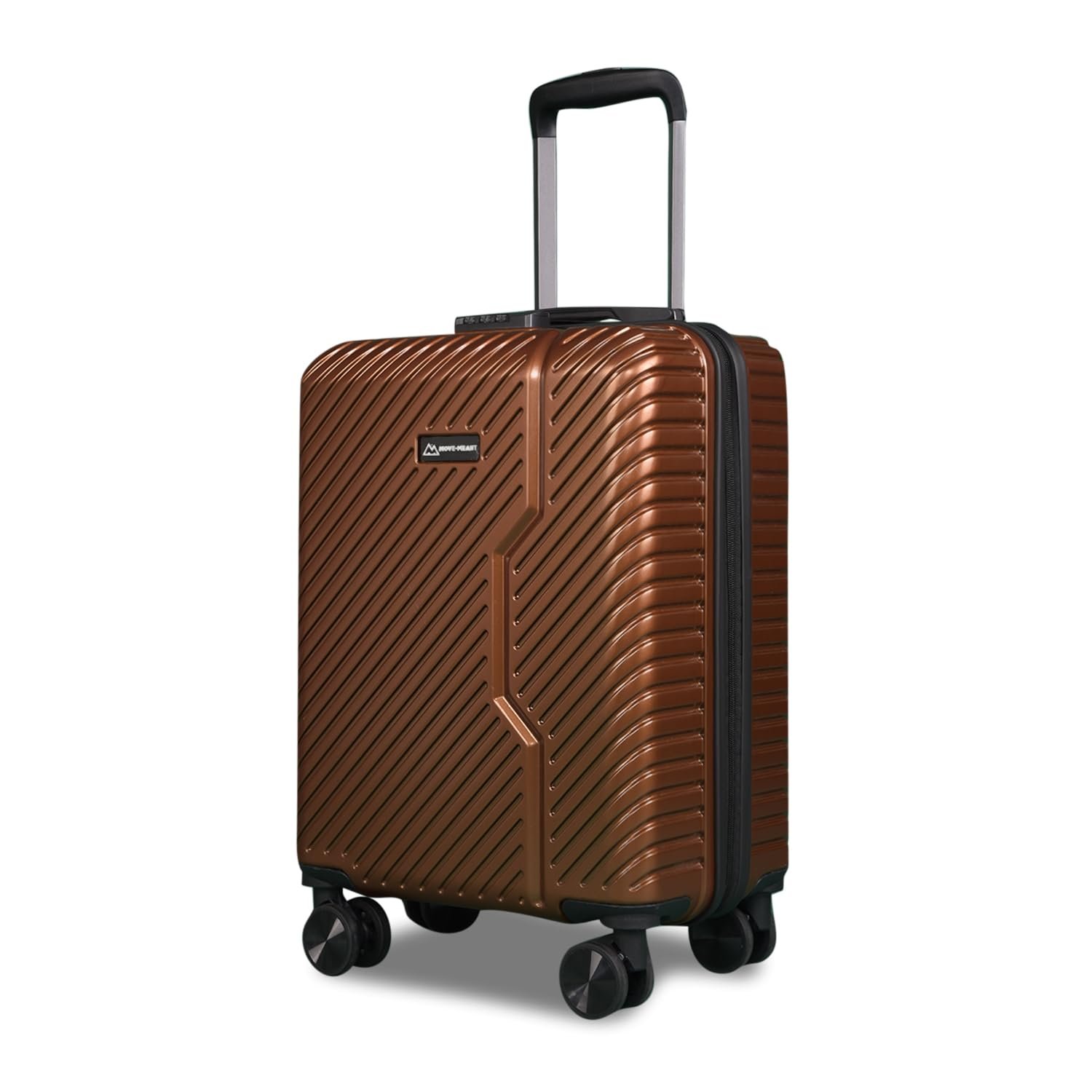 Move-Meant Jetset Small Cabin Suitcase| 55 Cm| 360 Degree 8 Wheels Number Lock Polycarbonate Beige Trolley Bag | Luggage for Travel
