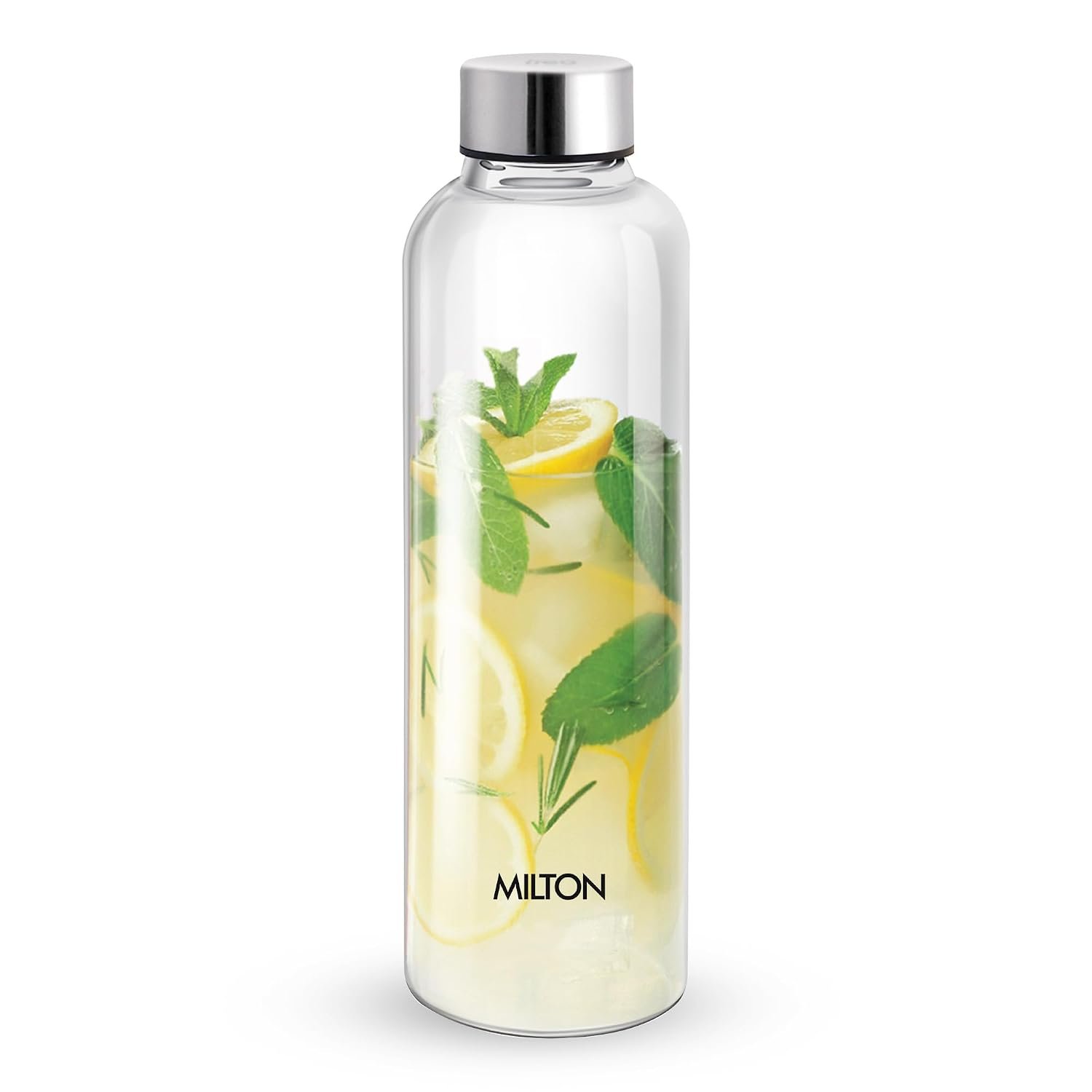MILTON Costa 1000 Pet water bottle 1 ltr with Stainless Steel Lid, Leak proof, BPA Free, Reusable Water bottle for fridge, Office, School