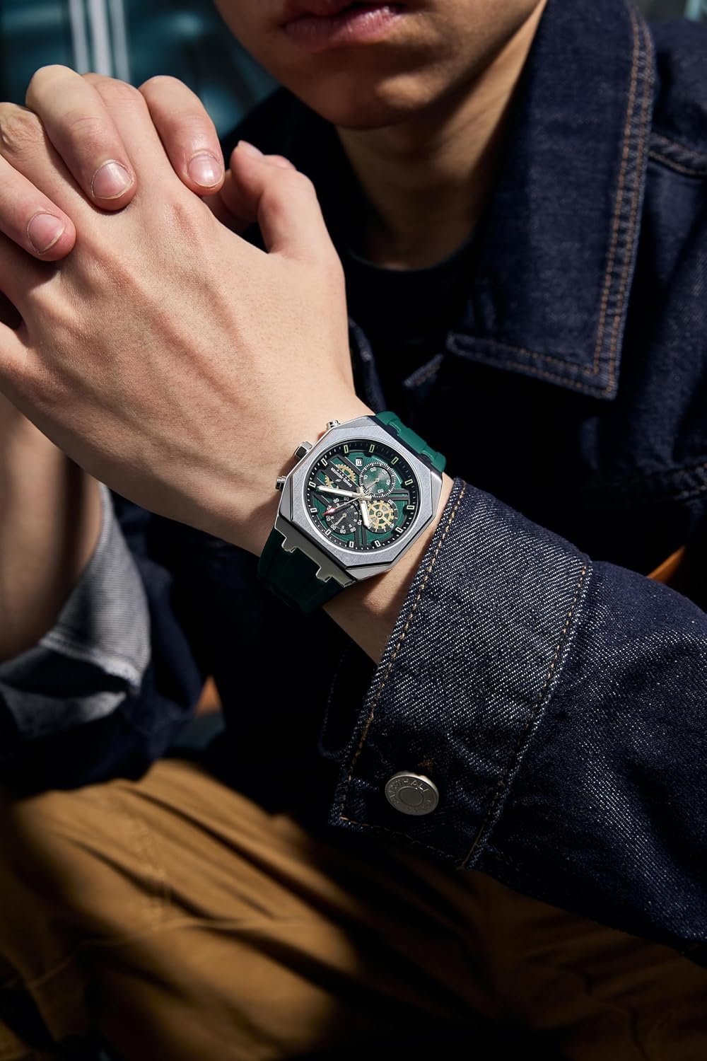 Daniel Hechter Paris Orsay Collection Multifunctional Watch for Men with Octagone Dial and Silicon Strap-DHM1007