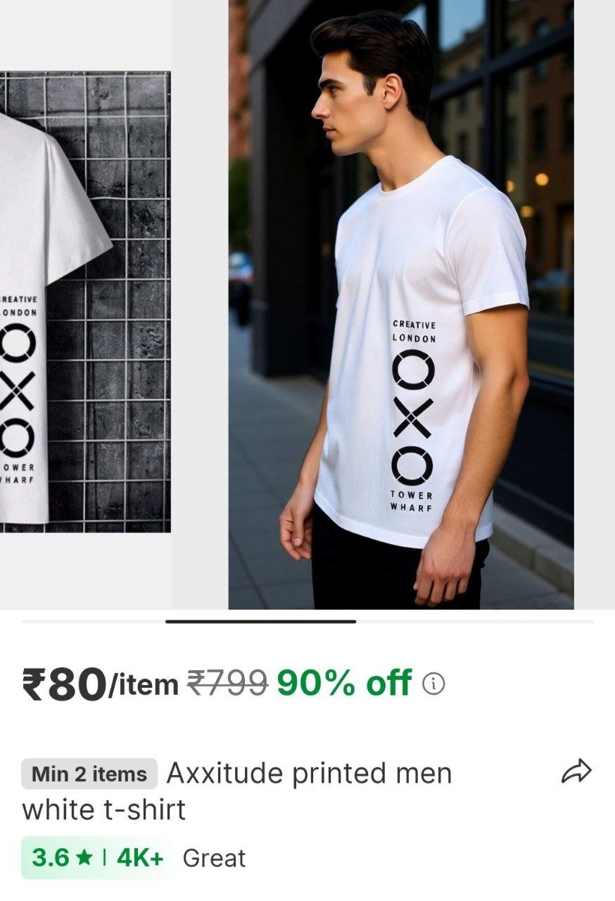 axxitude printed men white t shirt