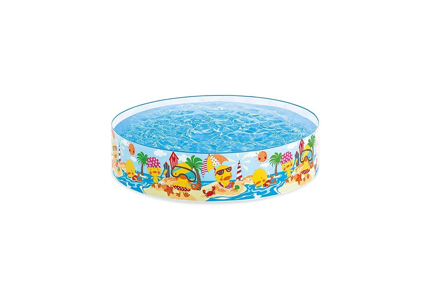 Intex 4 Feet Swimming Pool for Kids Non-Air Without Air Home Garden Farmhouse, No Need for an Air Pump Just Unfold and Ready to Use