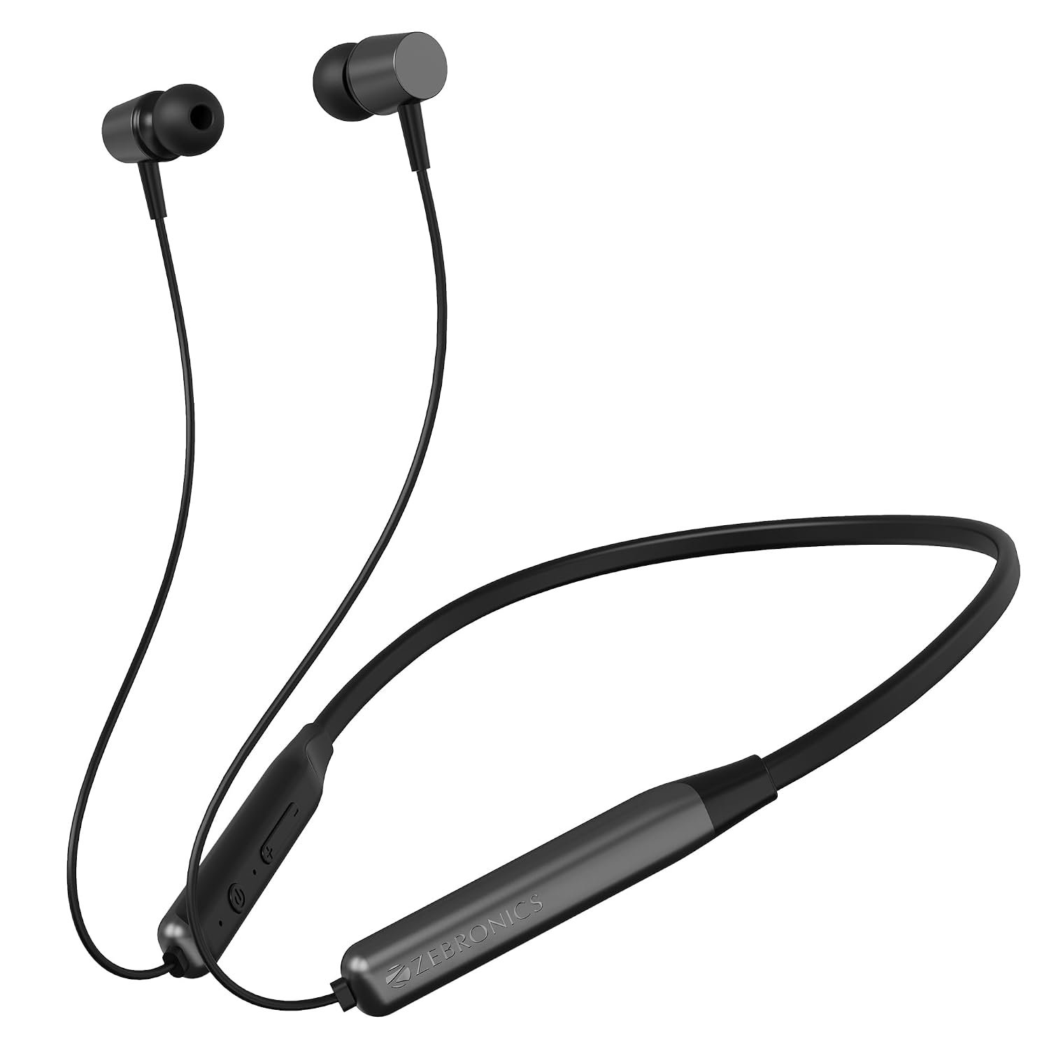 Zebronics in-Ear Wireless Neckband, 20Hrs Playback, Rapid Charging, 10mm Drivers, ENC, Gaming Mode, Dual Pairing, BT v6.0, Magnetic Earbuds, Type-C Charging (Evolve, Gray)